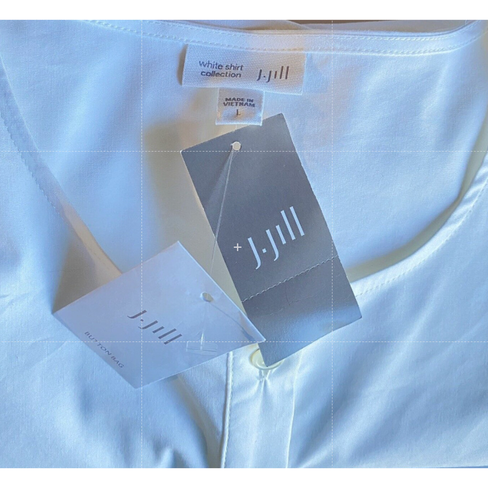 J Jill White Shirt Collection Womens L Stretch Tunic Blouse NWT $79 - Picture 9 of 10
